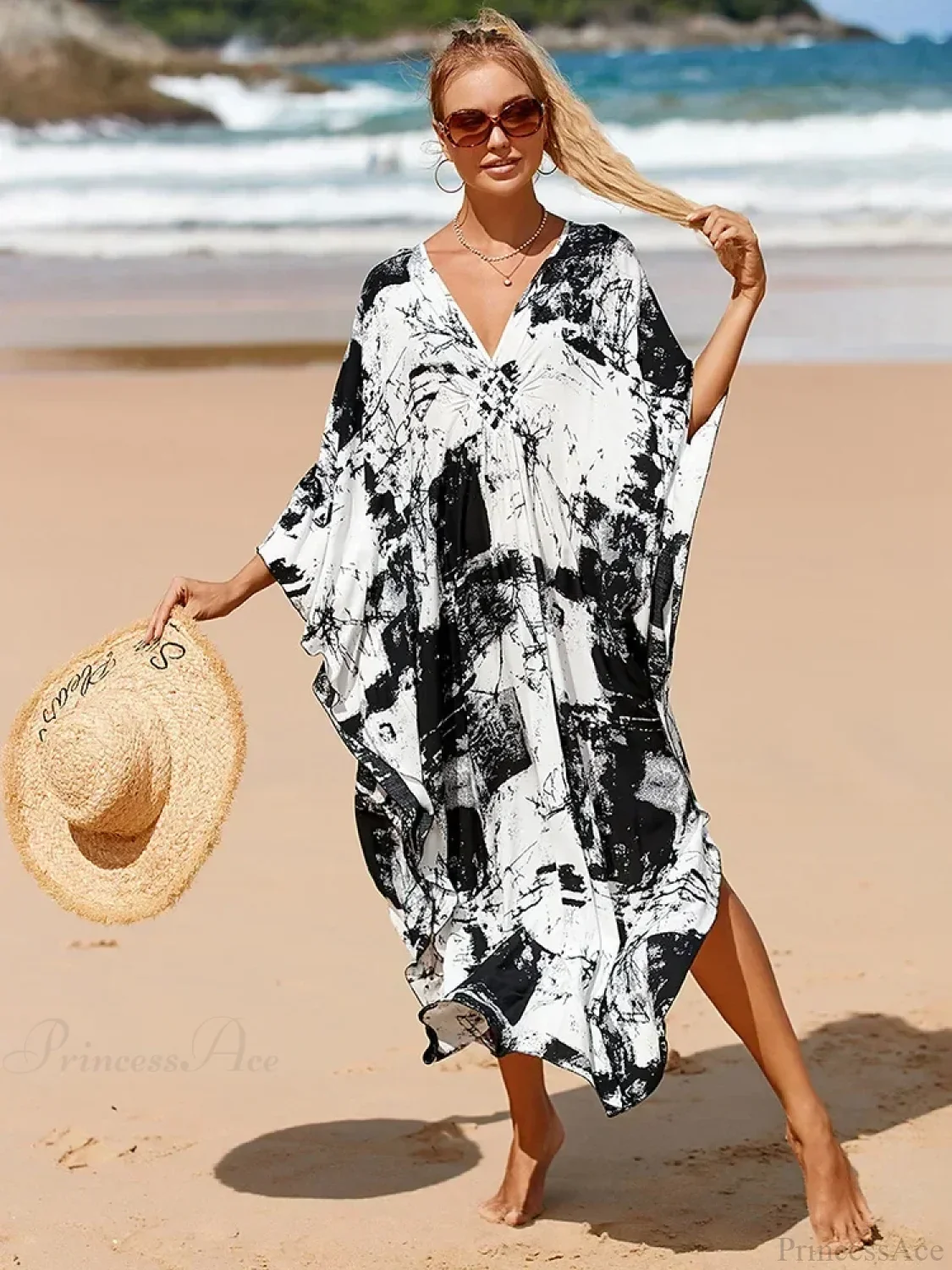 Zebra Stripes Long Dress Cover Up - Image 10