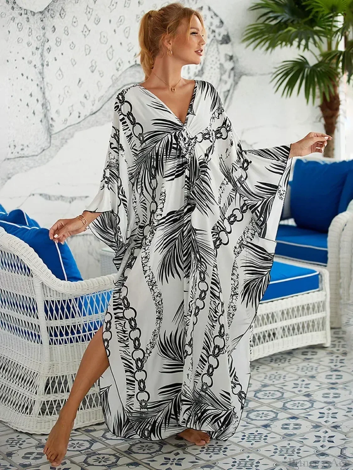 Zebra Stripes Long Dress Cover Up - Image 14