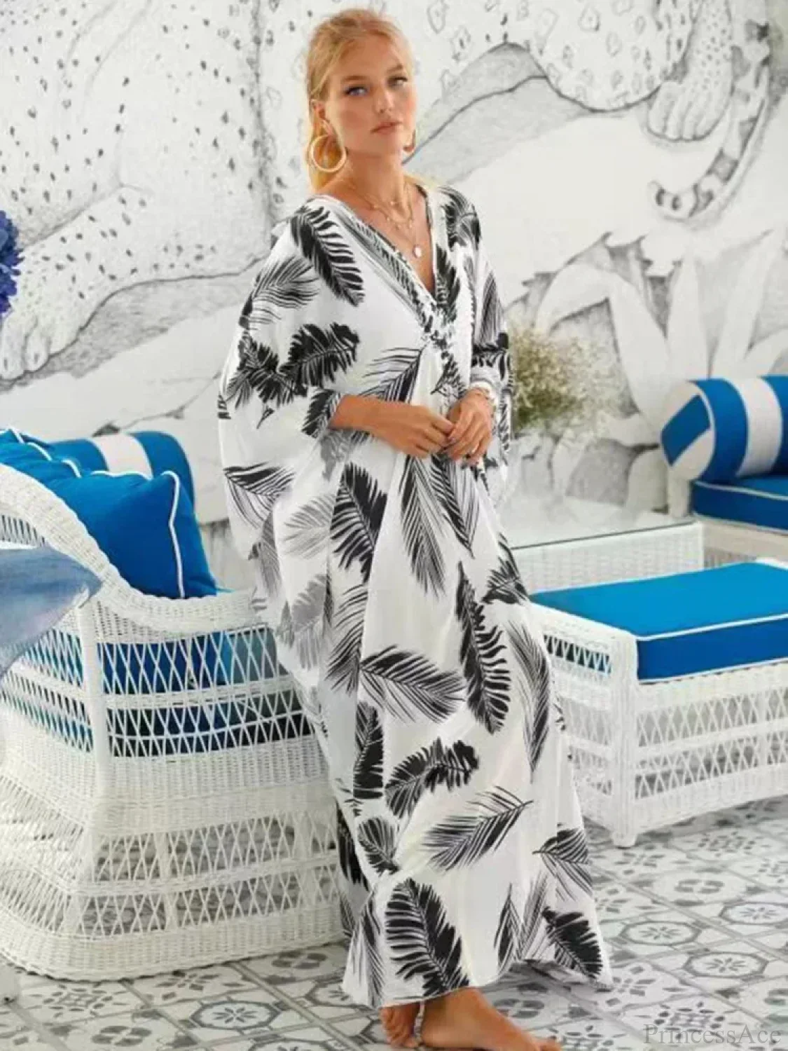Zebra Stripes Long Dress Cover Up - Image 22
