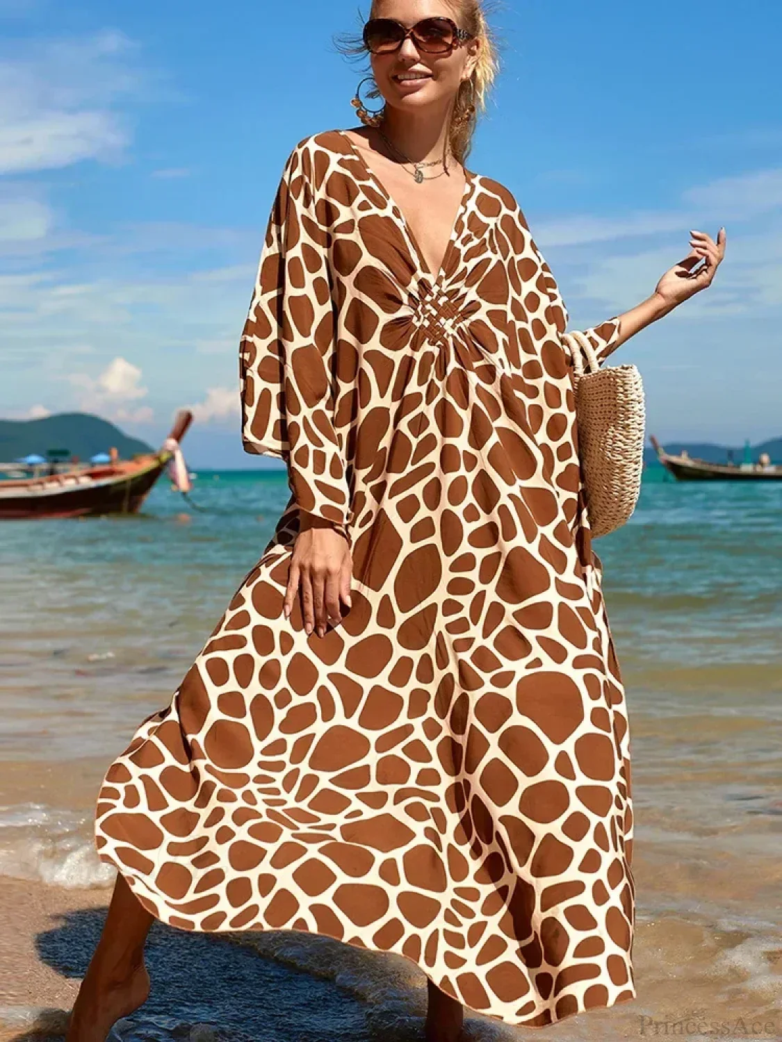 Zebra Stripes Long Dress Cover Up - Image 24