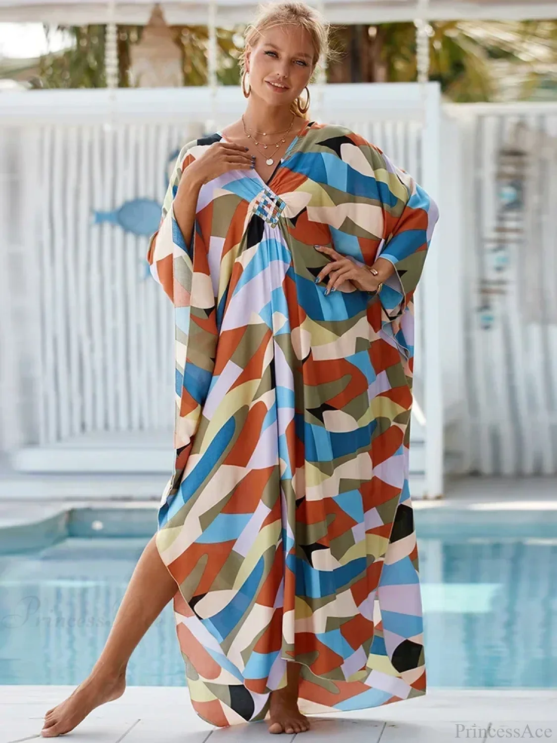 Zebra Stripes Long Dress Cover Up - Image 26