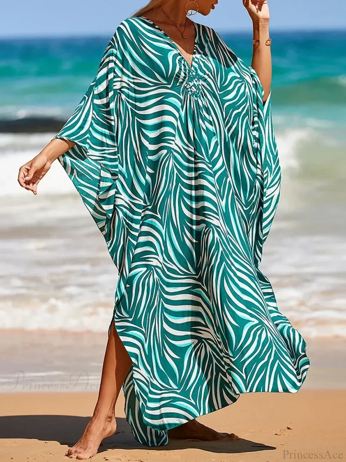 Zebra Stripes Long Dress Cover Up - Image 9