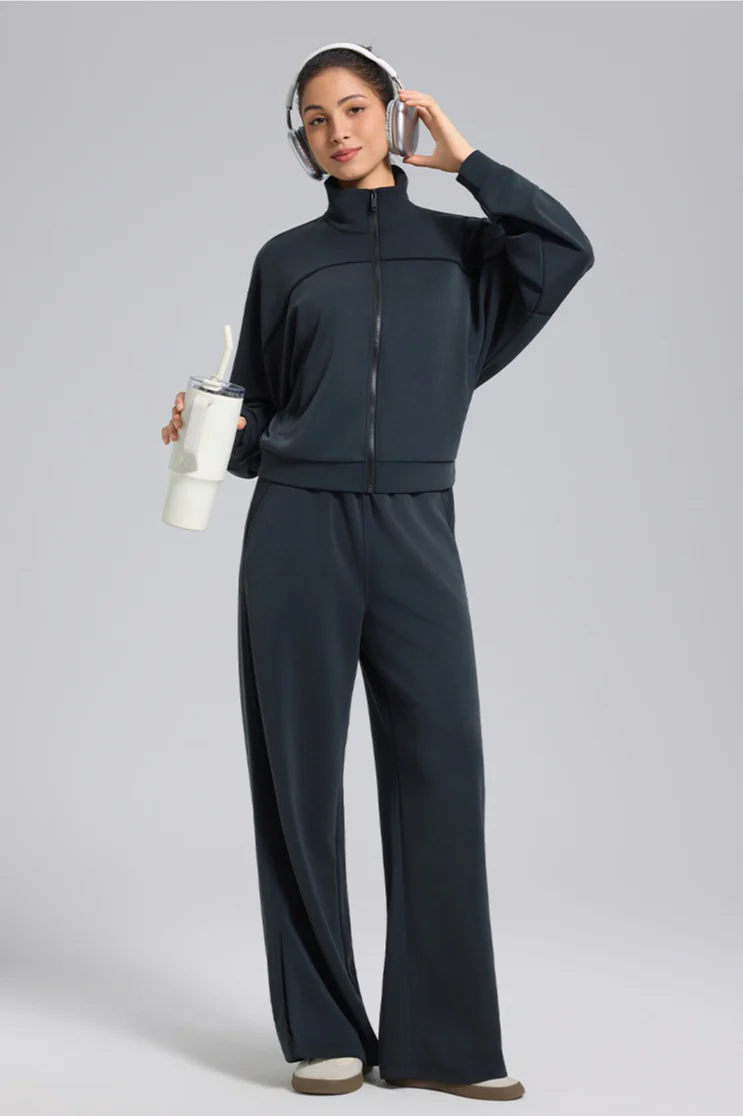 Zip Cardigan Loose Athletic Outdoor Yoga Long Sleeve Jacket - Image 3