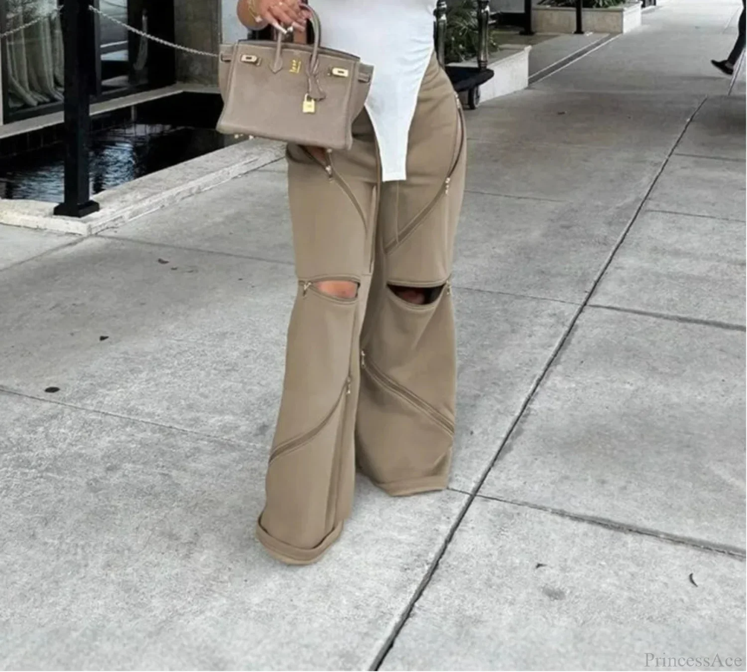 Zip Fasten Gothic Baggy Joggers Pant - Image 2
