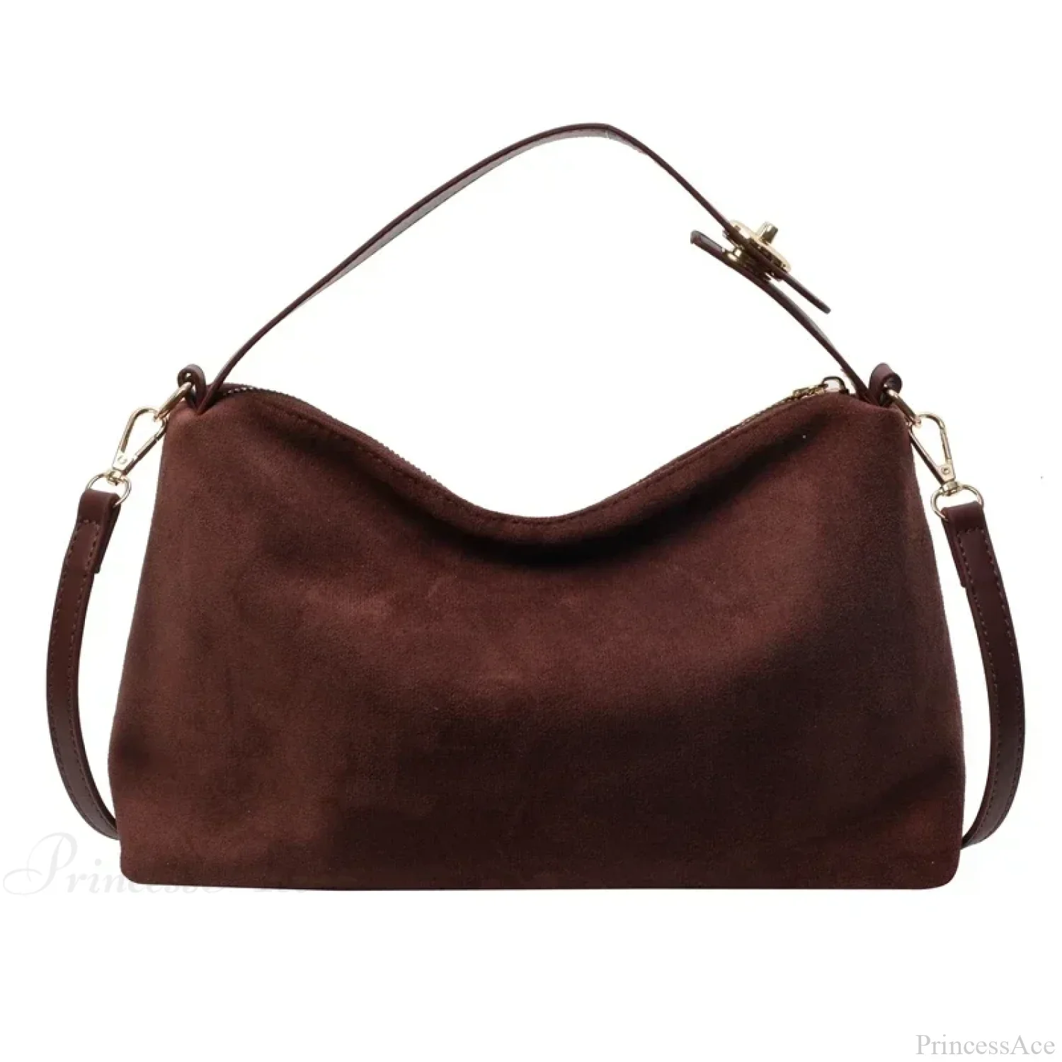 Zip Solid Sewing Thread PU High Capacity Shoulder Handbag - Image 7